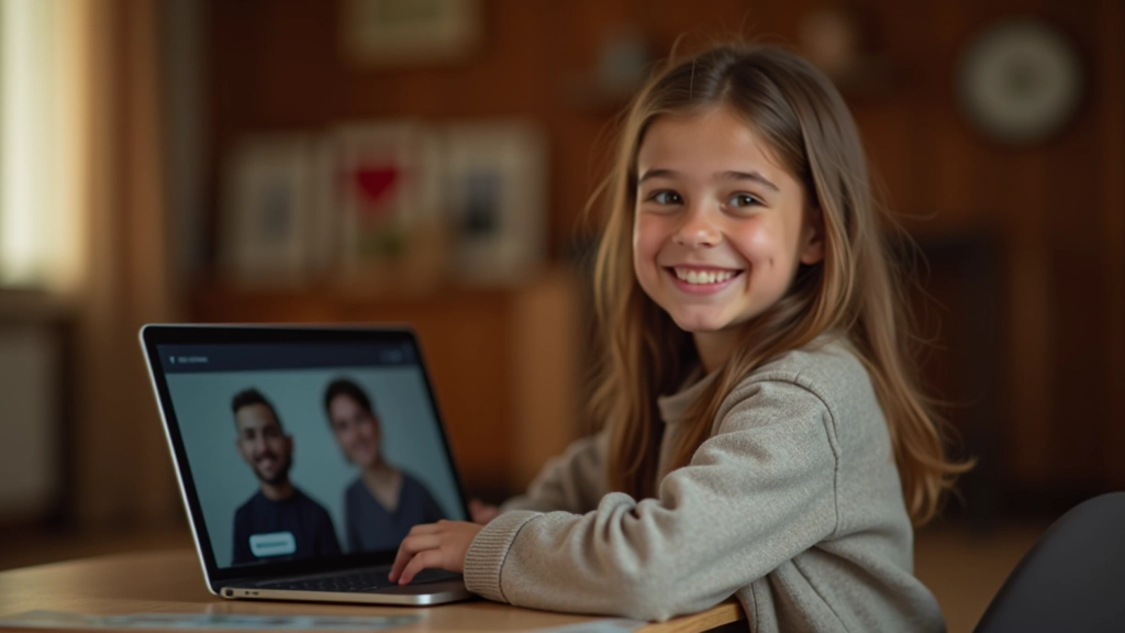 Uzaktan eğitim seans sırasında kameraya bakıp gülümsüyor kırsal bölge öğrencisi, tablet veya bilgisayar ekranında çevrimiçi öğretmen görülüyor